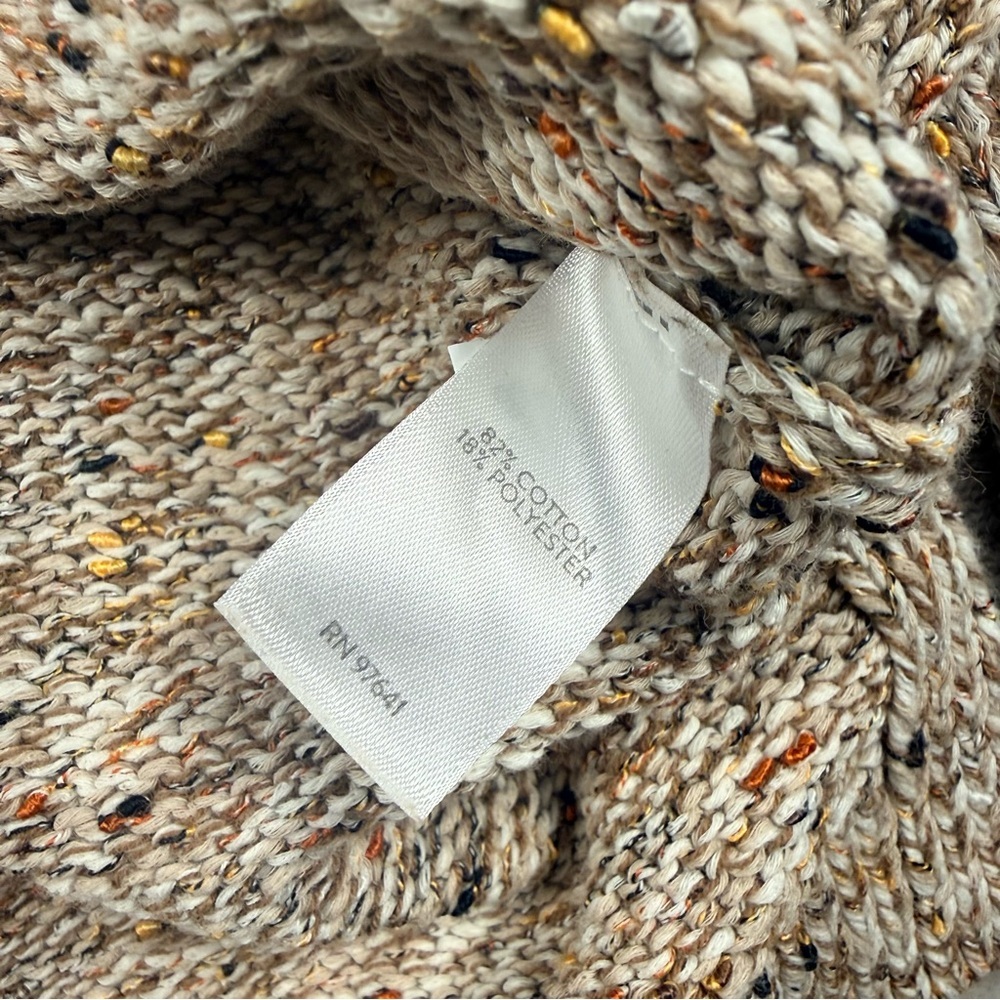 J.Jill XS Petite Speckled Knit V-Neck Sweater Neutral Confetti Fleck Cozy - Picture 4 of 9